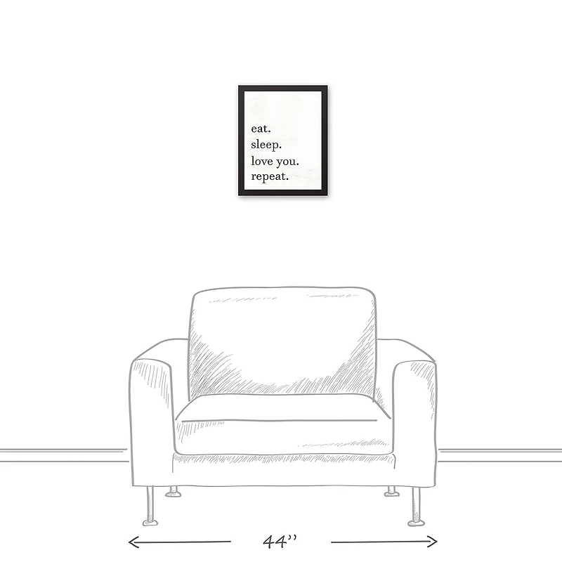 Eat Sleep Love You Repeat Framed Wall Art