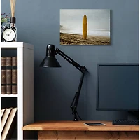 Stupell Industries Yellow Surfboard in Sand Canvas Wall Art