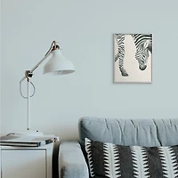 Stupell Industries Zebra Grazing Striped Safari Animal Hoof Detail in Gray Frame Wall Art