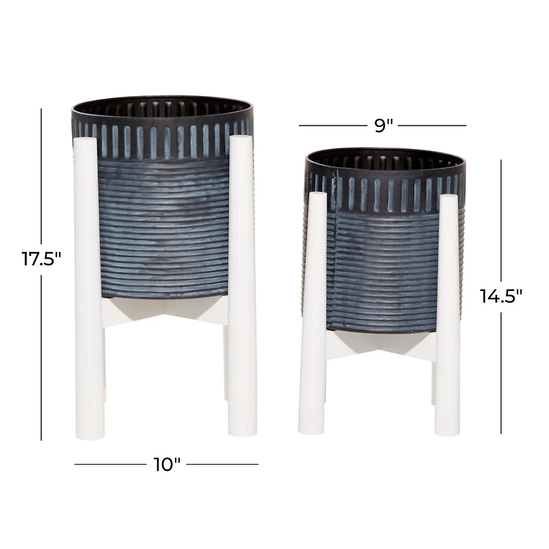 Black Metal Boho Planter Set