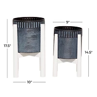 Black Metal Boho Planter Set