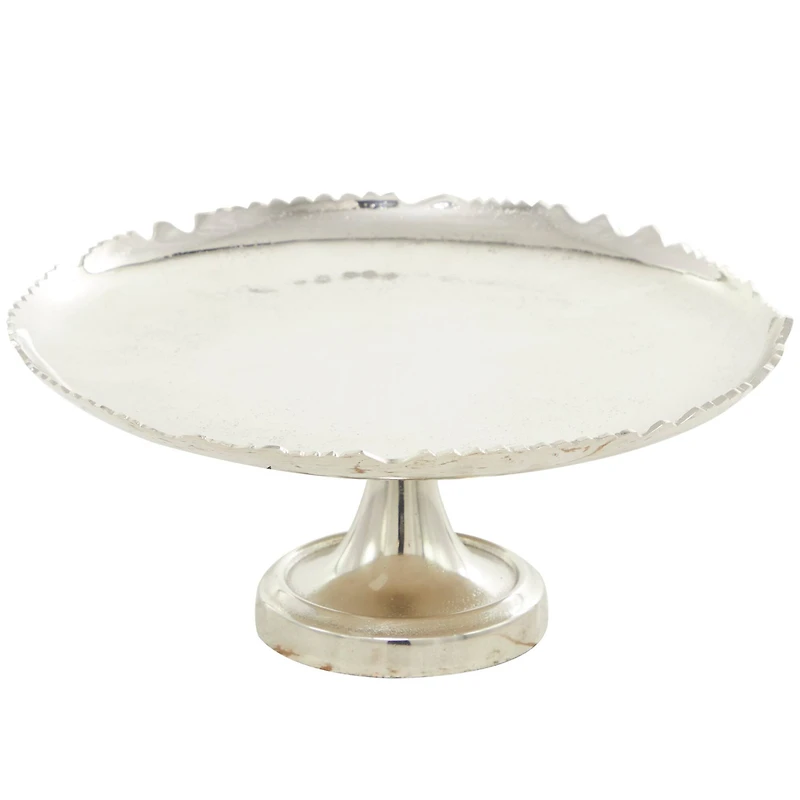 CosmoLiving by Cosmopolitan 13" Silver Aluminum Cake Stand