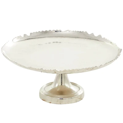 CosmoLiving by Cosmopolitan 13" Silver Aluminum Cake Stand