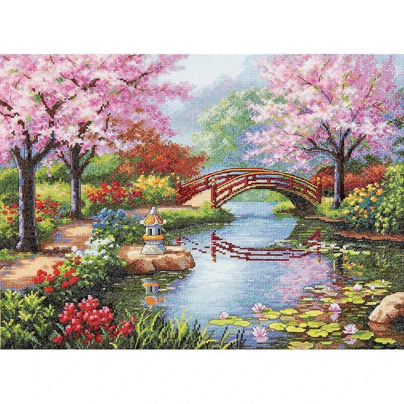 Dimensions® Gold Collection Japanese Garden Counted Cross Stitch Kit