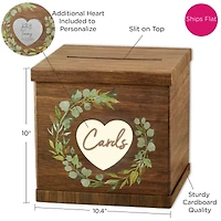Kate Aspen Rustic Brown Wood Card Box