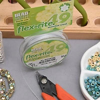 The Beadsmith® Flex-rite® 0.018" Pearl Silver 49 Strand Wire, 30ft.