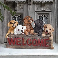 Design Toscano 12" Puppy Parade Welcome Sign