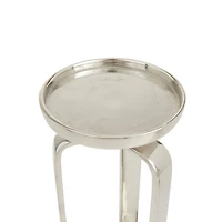 Silver Aluminum Modern Candle holder 14",10"