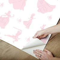 RoomMates Disney 100th Anniversary Princesses Pink Peel & Stick Wallpaper
