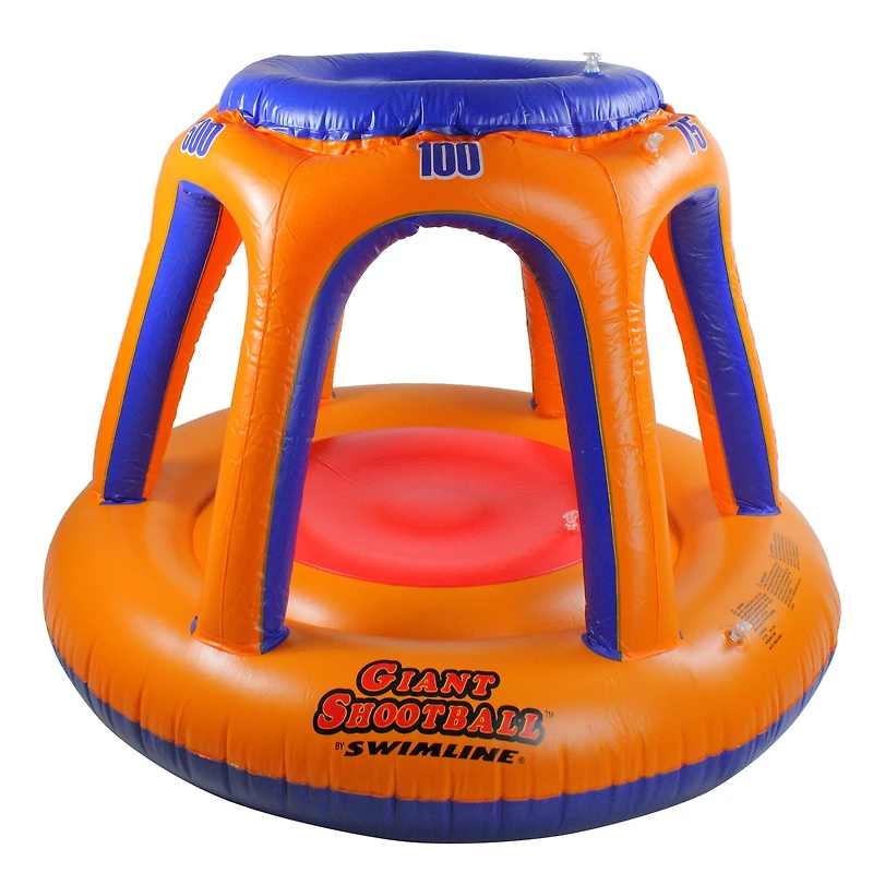 Swim Central 48" Orange & Blue Inflatable Shoot Ball Swimming Pool Float Game