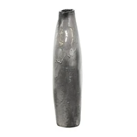 Gray Paper Mache Marble Inspired Decorative Vase with Cutout Handle