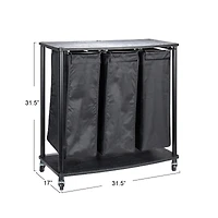 Household Essentials 3-Bag Laundry Sorter with Laminate Shelving