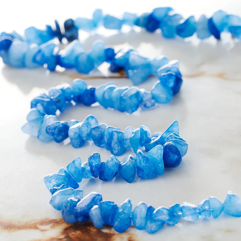 12 Pack: Blue Quartzite Stone Chip Beads, 8mm by Bead Landing™