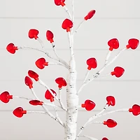 2ft. Pre-Lit Artificial Valentine's Day Twig Tree with 24 Red Heart-Shaped LED Lights
