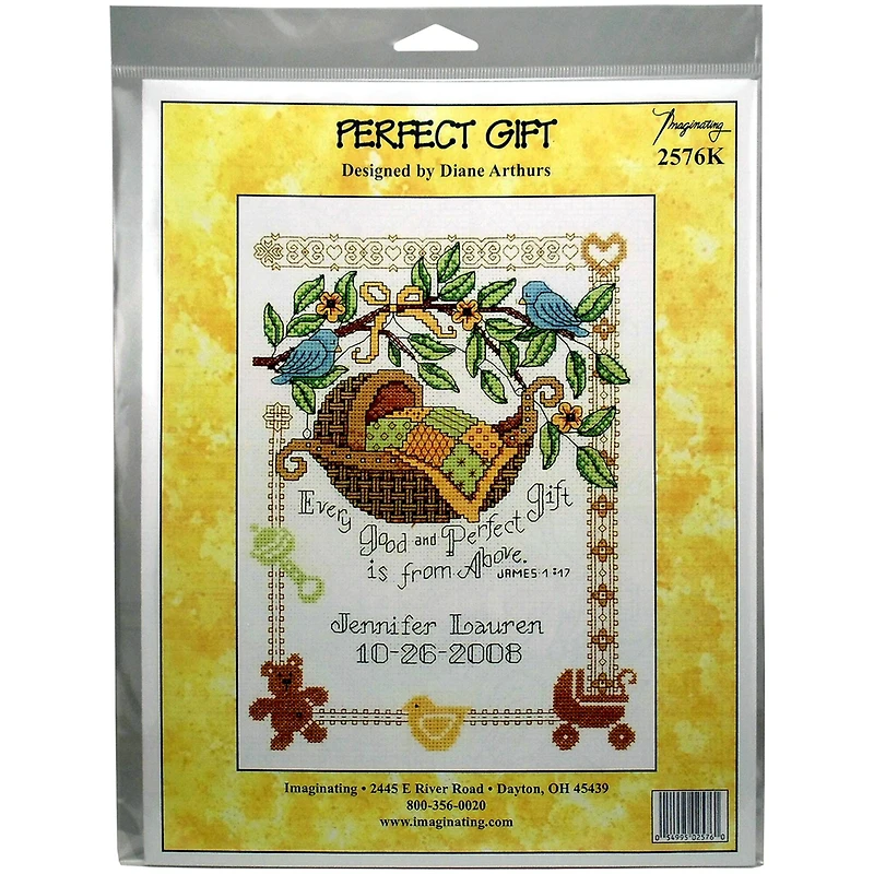 Imaginating Perfect Gift Birth Record Counted Cross Stitch Kit