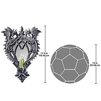 Design Toscano Double Trouble Gothic Dragon Mirrored Wall Sculpture