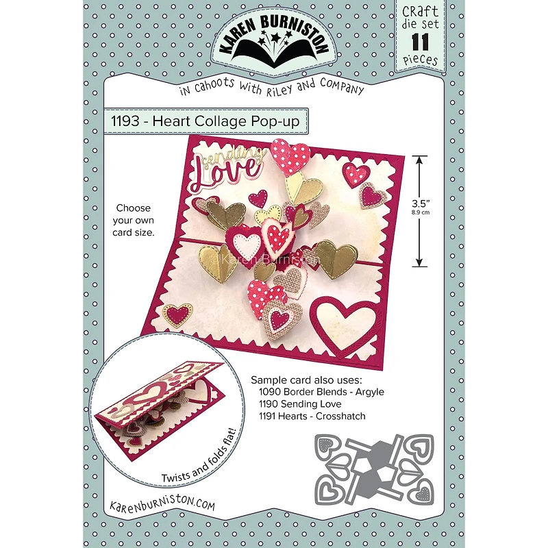 Karen Burniston Heart Collage Pop-Up Dies