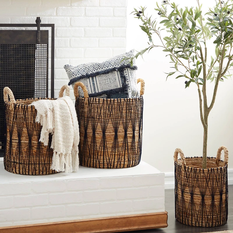 Brown Banana Leaf Storage Basket Set
