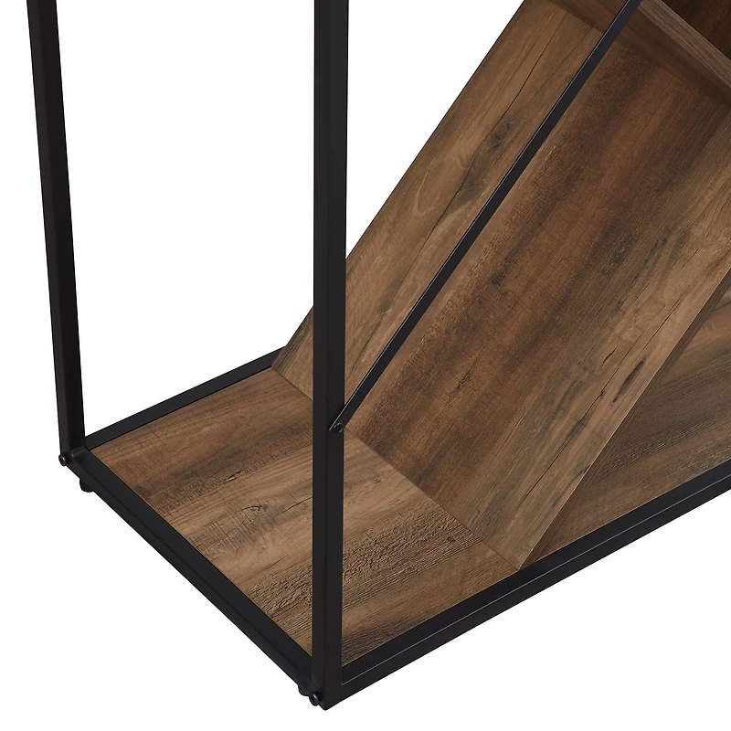 Walker Edison 68" Reclaimed Barnwood V Bookshelf