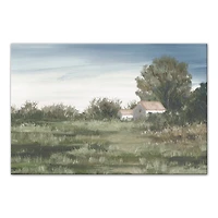 Neutral House in Trees Canvas Wall Art