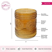 Kate Aspen® 10oz. Hobnail Beaded Floral Amber Drinking Glasses, 6ct.