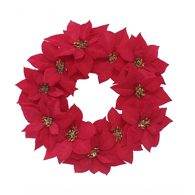 22" Red Poinsettia Wreath by Ashland®