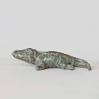 Hello Honey® 6.5" Green Stoneware Alligator Match Holder
