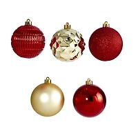 40ct. 3" Red & Gold Shatterproof Ball Ornaments