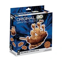 3D Crystal Puzzle - Pirate Ship (Brown): 101 Pcs