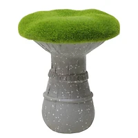 6.25" Faux Moss Mushroom Outdoor Garden Statue