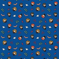 Harry Potter™ Blue Kawaii Trio Toss Cotton Fabric