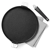 THE ROCK by Starfrit 12.5" Pizza Pan & Flat Griddle With T-Lock Detachable Handle