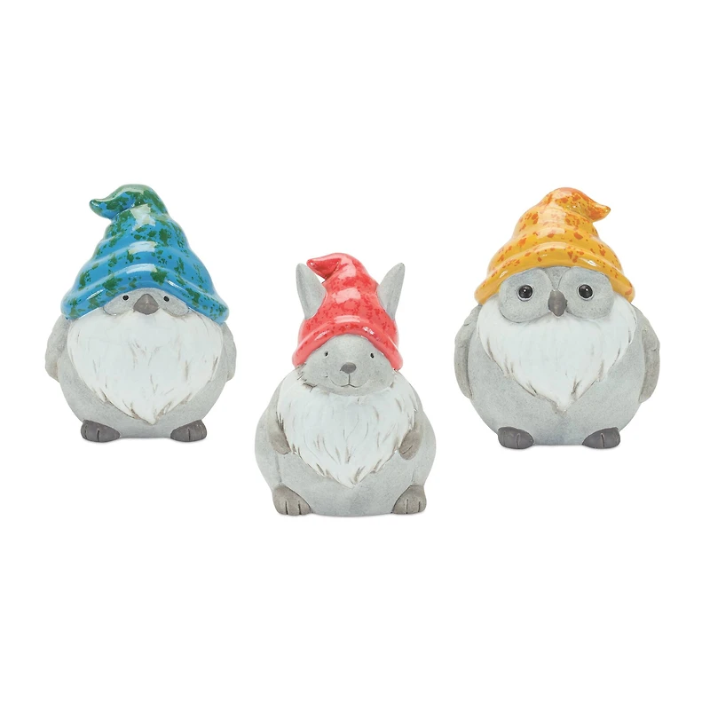 Whimsical Animal Gnome Garden Statues Set