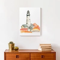 Lighthouse In Autumn 12" x 16" Canvas Wall Art