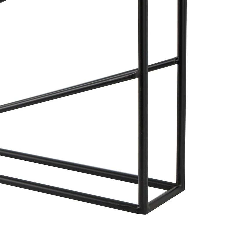 13" x 35" Black Metal Bottle Shape Wall Wine Rack