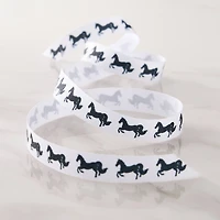 5/8" x 7yd. & Horses Faux Linen Ribbon by Celebrate It® Classic