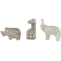 Gray & Copper Rounded Marble Safari Animals Sculpture Set