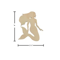 Essentials by Leisure Arts 24 Pack 3.5" x 4" Mermaid Flat Wood Shape