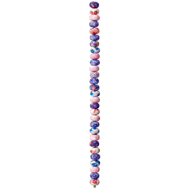 Pink Acrylic Flower Rondelle Beads, 10mm by Bead Landing™