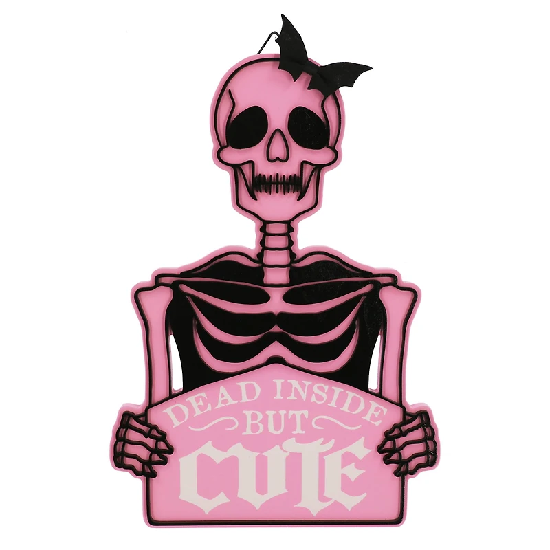 14" Dead Inside But Cute Skeleton Wall Sign by Ashland®