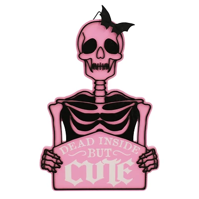 14" Dead Inside But Cute Skeleton Wall Sign by Ashland®