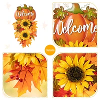 Glitzhome® 22.5" Fall Metal Pumpkin & Sunflower Wall Décor