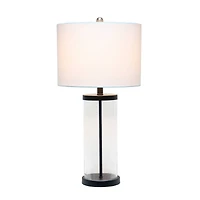 Lalia Home 27.5" Entrapped Glass Table Lamp with White Fabric Shade