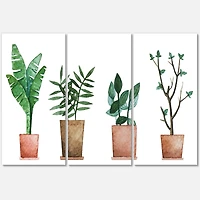 Designart - Duo of Potted Flowers House Plants