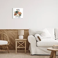 Stupell Industries Hello Pumpkin Fall Harvest Wall Plaque Art