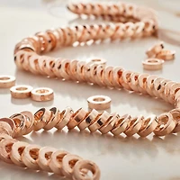 Rose Gold Large Hole Metal Spacer Disc Beads by Bead Landing