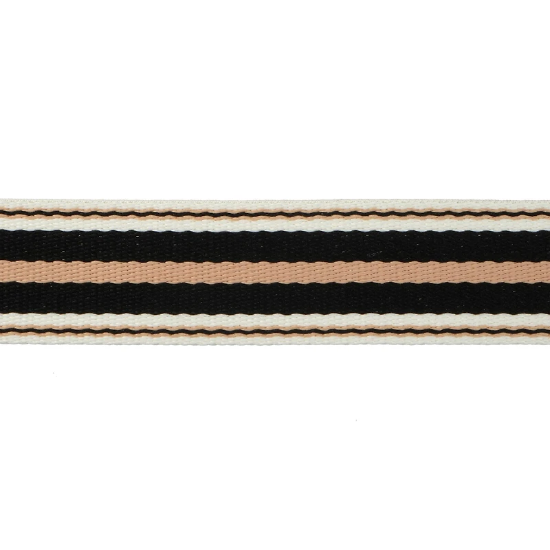 1.5" Black & Beige Stripes Belting Trim by Celebrate It®