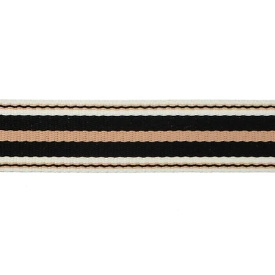 1.5" Black & Beige Stripes Belting Trim by Celebrate It®