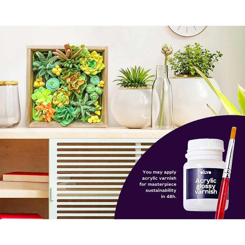 OKTO DIY Wood & Craft Energy Succulents Clay Kit