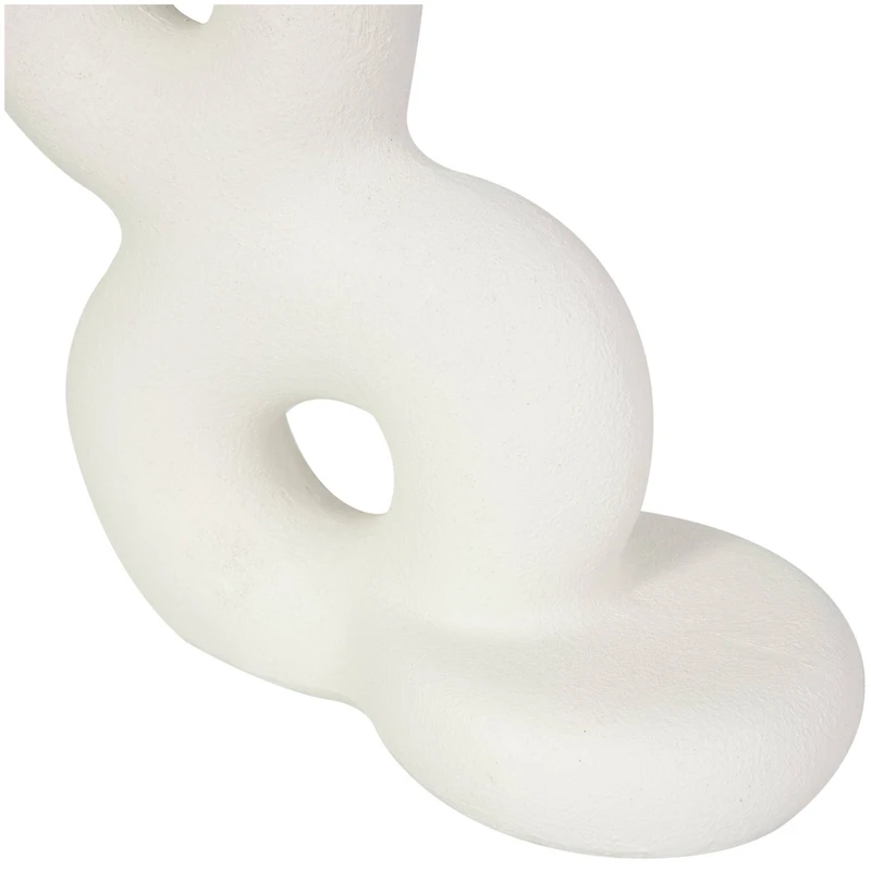 18" White Abstract Stacked Circle Ring Sculpture